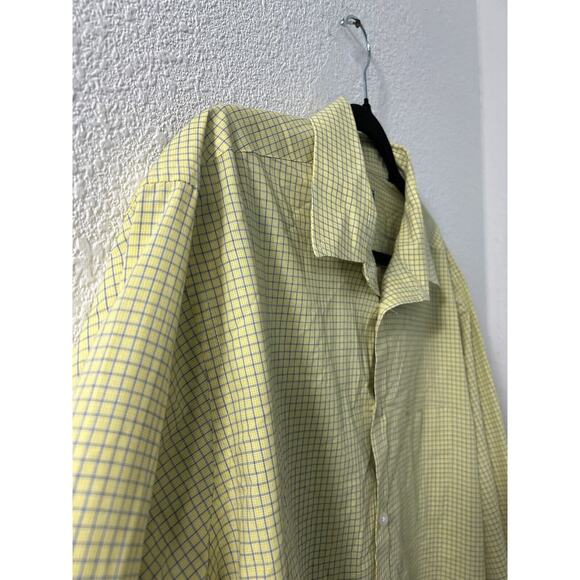 Izod Shirt Mens‎ XL Yellow Blue Plaid Long Sleeve Button-Down Casual Regular Fit - Picture 3 of 12